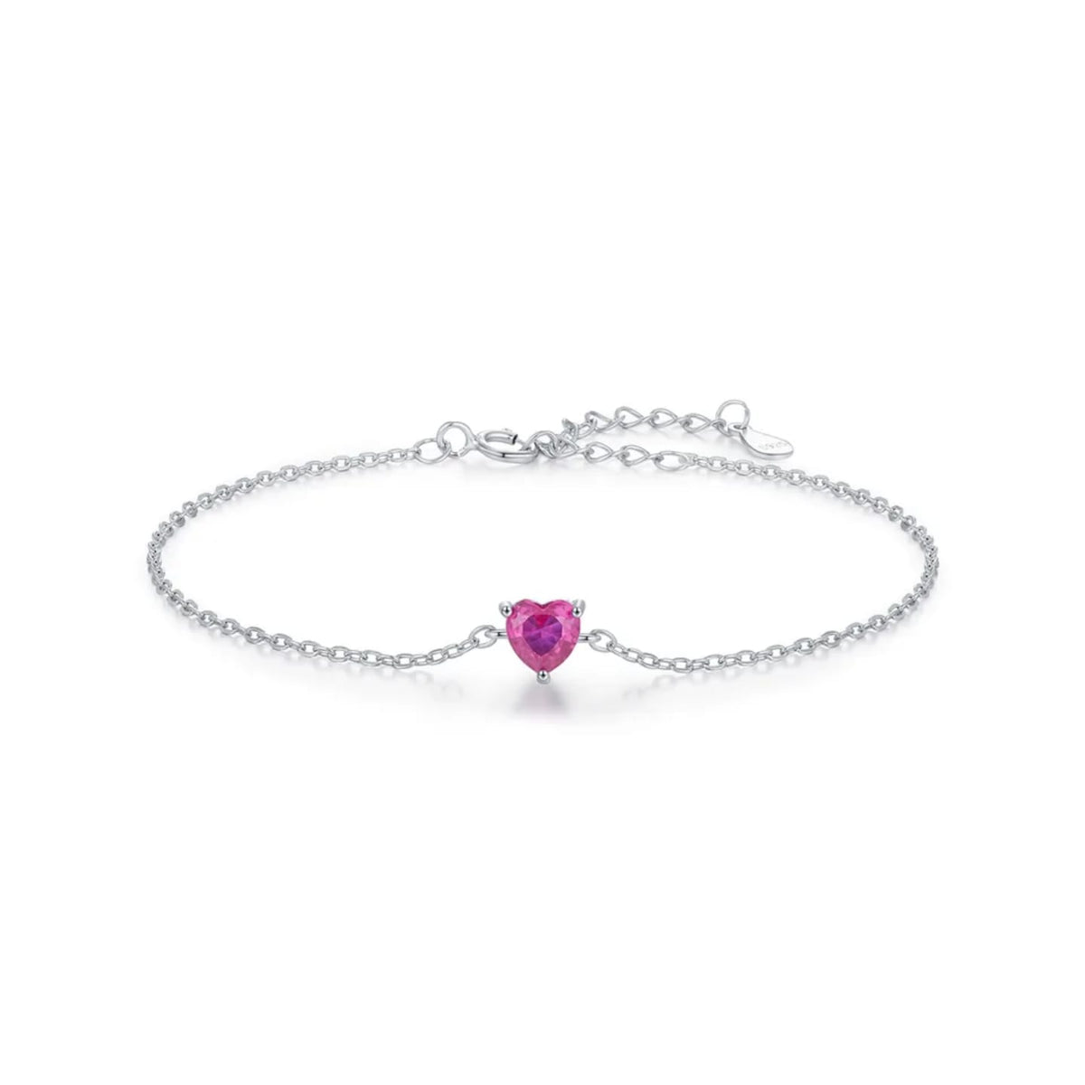 Dainty Pink Heart Bracelet