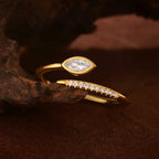 Elegant Gold CZ Open Ring