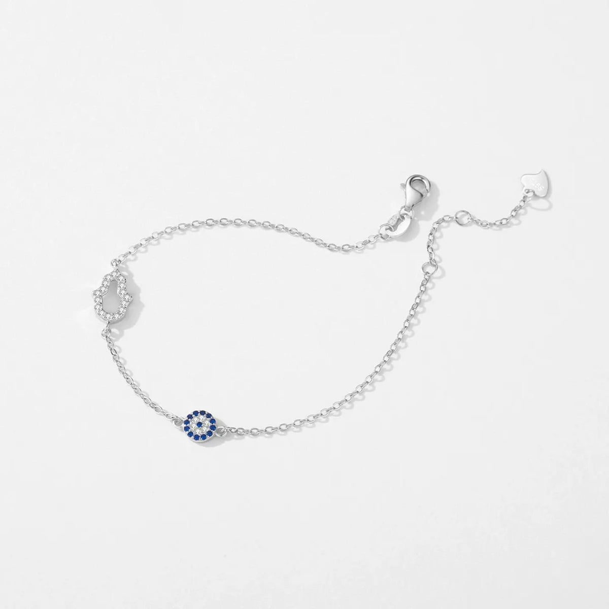Dainty Evil Eye & Hamsa Hand Bracelet