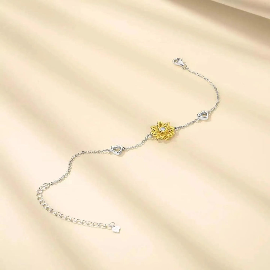 Golden Bloom Silver Bracelet