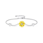 Golden Bloom Silver Bracelet