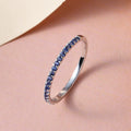 Blue Sapphire American Diamond Eternity Ring