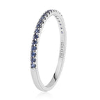 Blue Sapphire American Diamond Eternity Ring