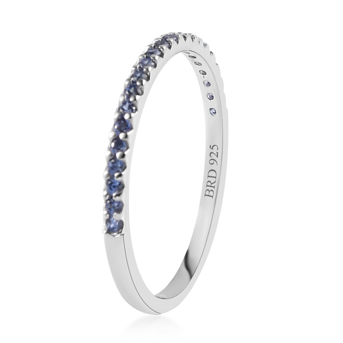 Blue Sapphire American Diamond Eternity Ring