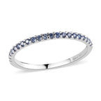 Blue Sapphire American Diamond Eternity Ring