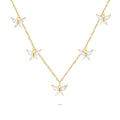 Golden Butterfly Charm Silver Necklace (Adjustable)