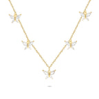 Golden Butterfly Charm Silver Necklace (Adjustable)