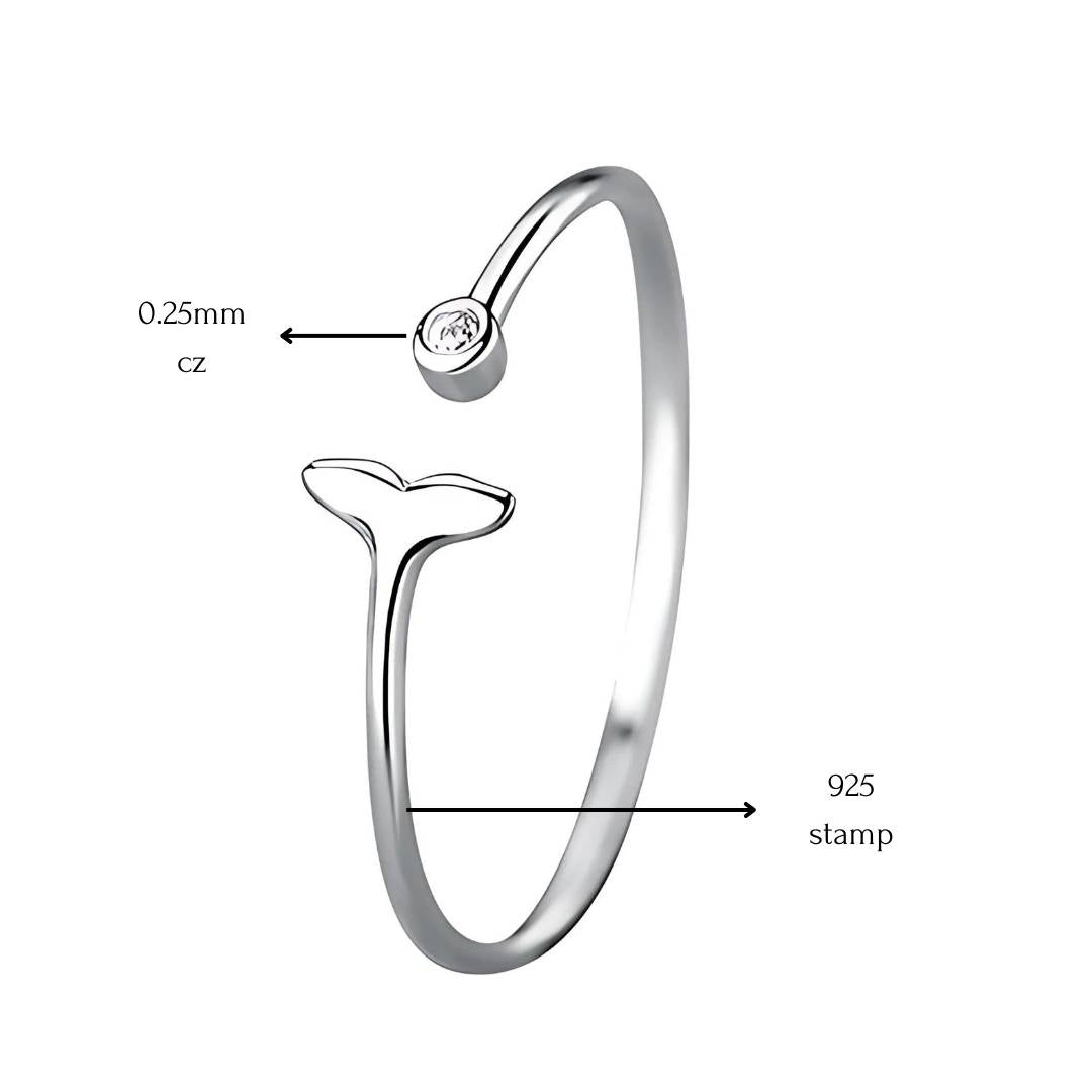 Goodluck Fish Tail Silver Ring