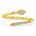 Elegant Gold CZ Open Ring