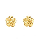 Gold Plated Dainty Rose Stud Earrings