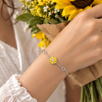 Golden Bloom Silver Bracelet
