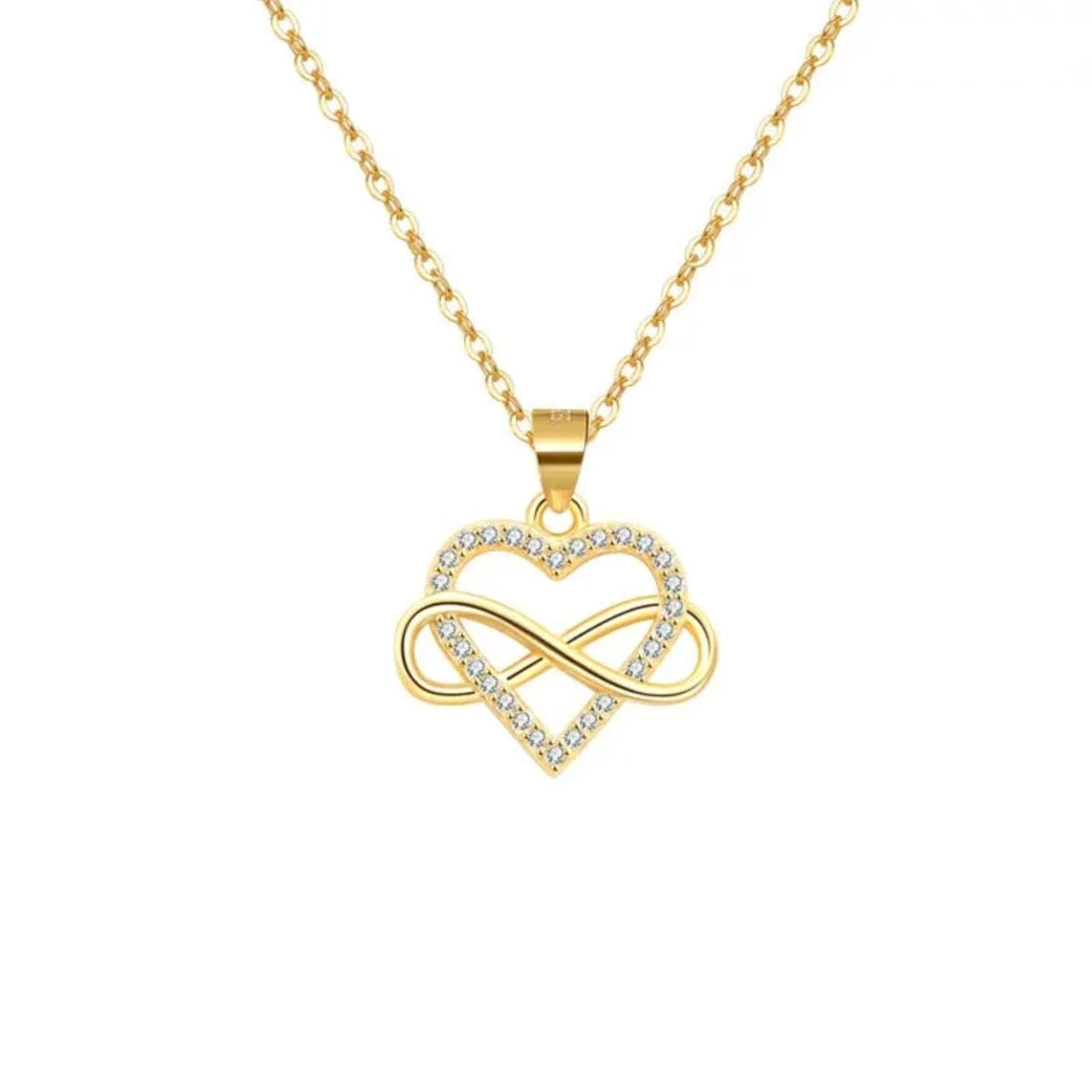 Golden infinity heart necklace