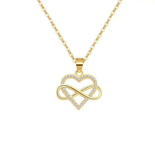 Golden infinity heart necklace