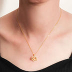Golden infinity heart necklace