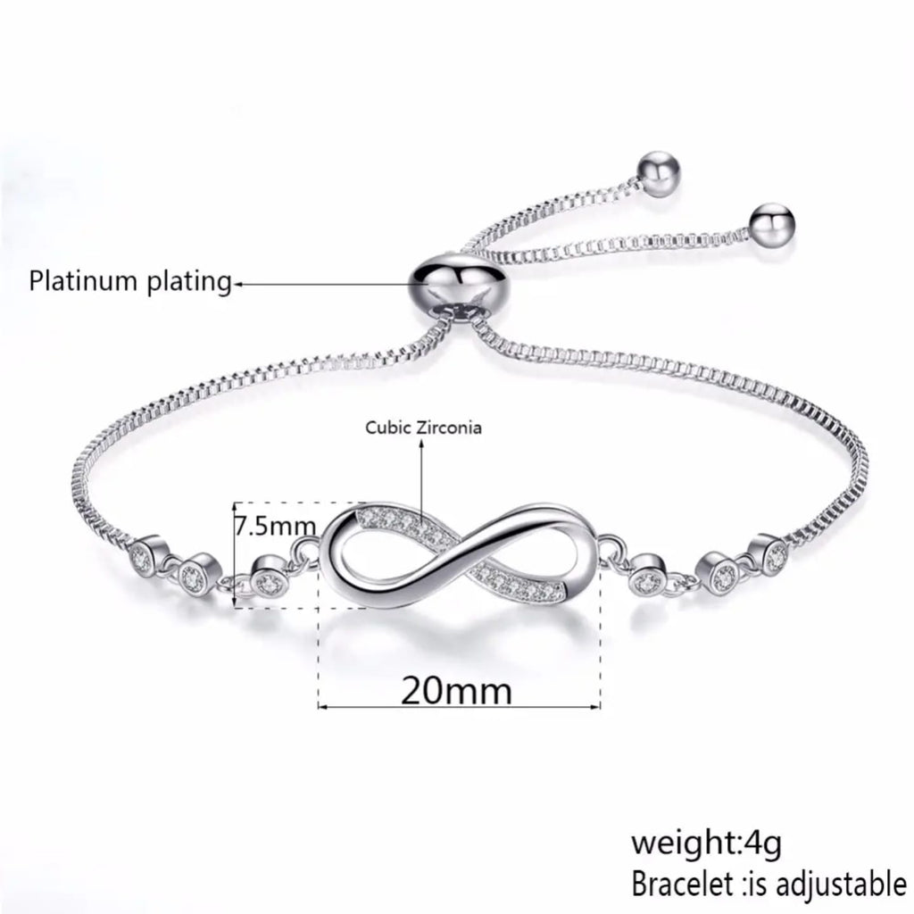 Infinity Sparkle  Slider Bracelet