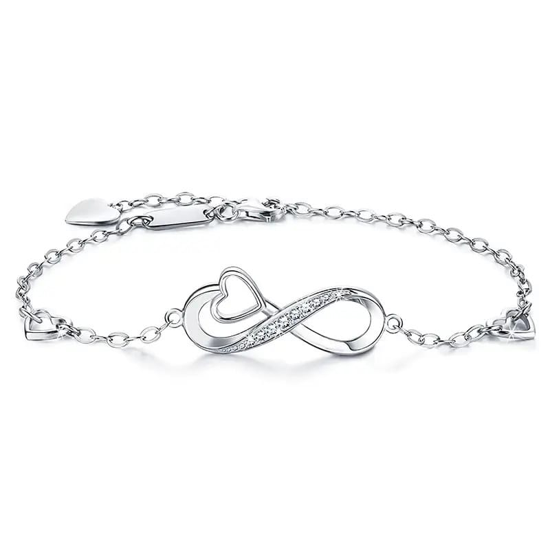 925 sterling silver infinity love bracelet for women & girls