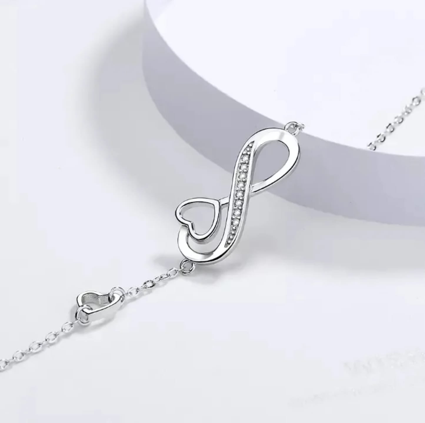 925 sterling silver infinity love bracelet for women & girls