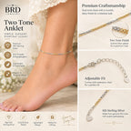 Minimal Dual Tone Silver Anklet