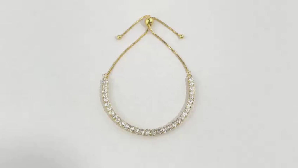 18 Karat vergoldetes, verstellbares Silberarmband für Damen 