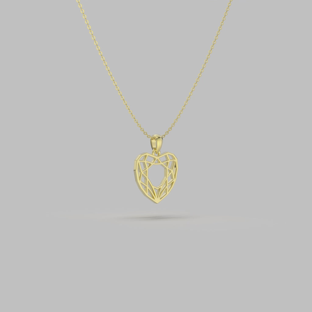 Hallow Heart Pendant Necklace