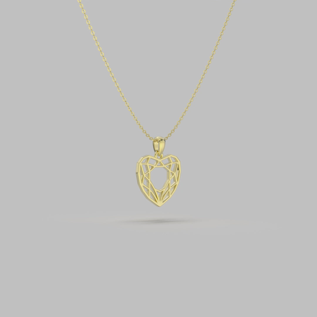 Hallow Heart Pendant Necklace