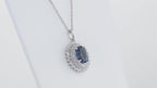 Natural London Blue Topaz Cocktail Pendant In 925 Sterling Silver