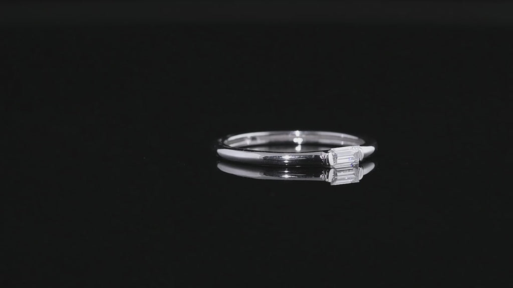 Baguette Cut Moissanite Diamond Ring