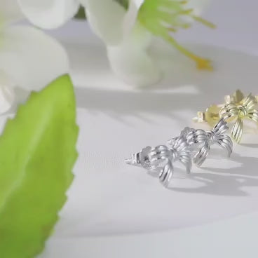 Golden knot stud earrings
