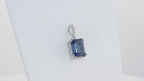Natural London Blue Topaz Rectangular Shape Pendant In 925 Sterling Silver