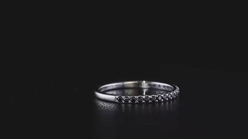 Black Moissanite Diamond Eternity Ring