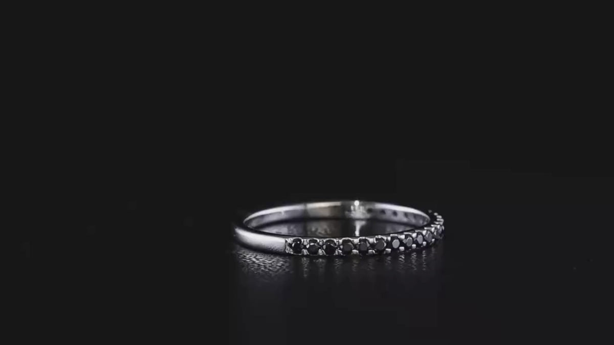 Black Moissanite Diamond Eternity Ring