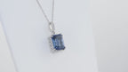 Natural London Blue Topaz Rectangular Shape Pendant In 925 Sterling Silver