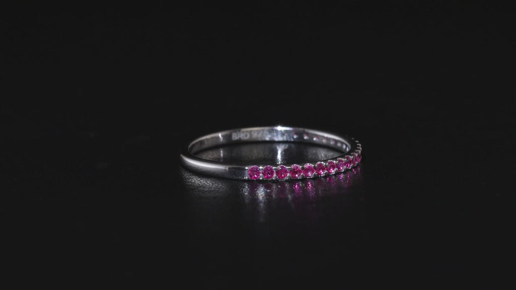 Pink Ruby American Diamond Eternity Ring
