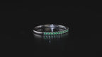 Green Emerald American Diamond Eternity Ring