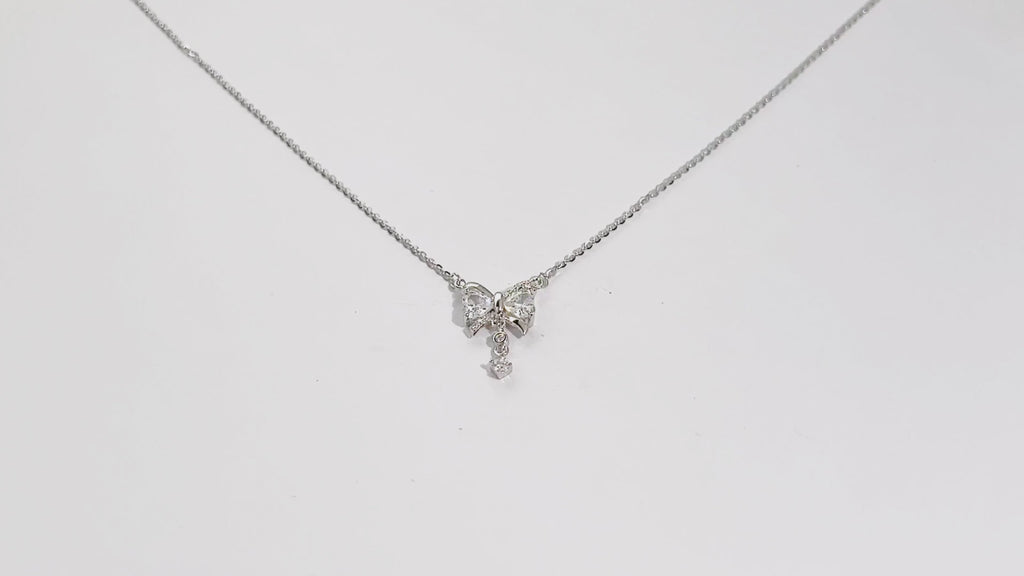 Dangling Cz Butterfly Necklace