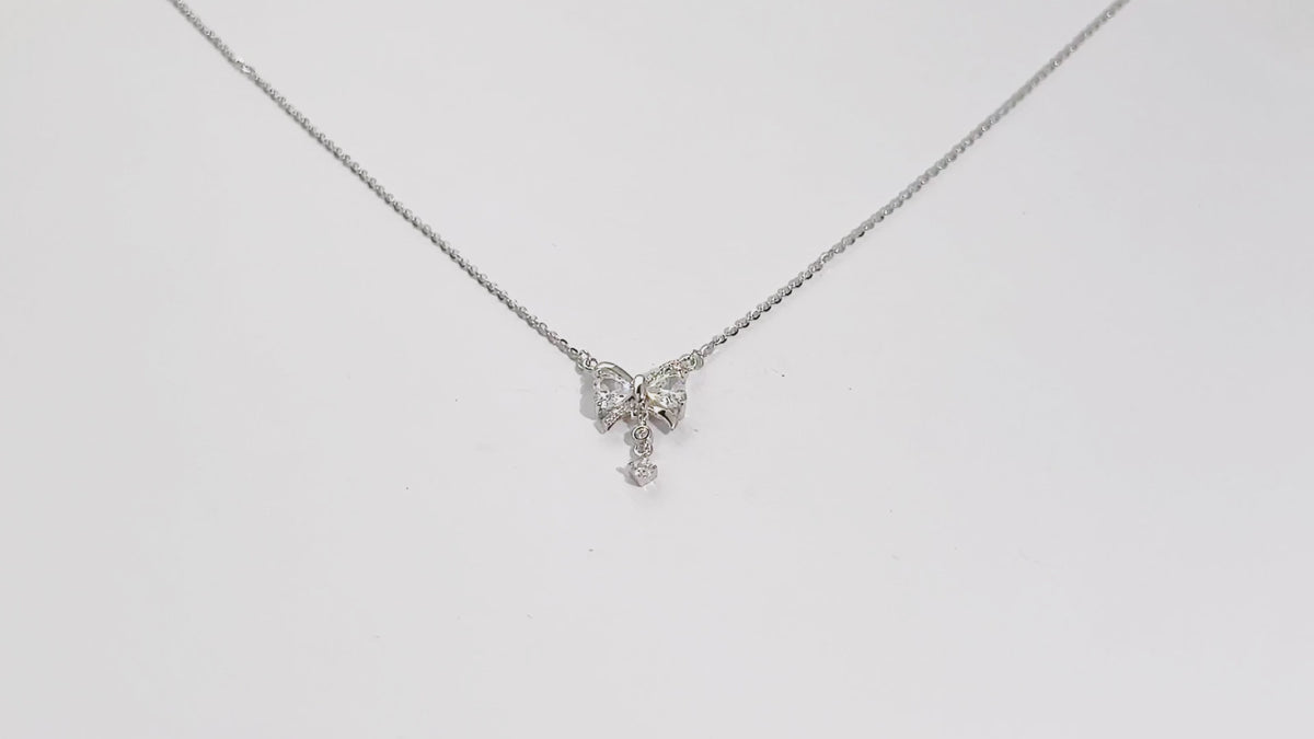 Dangling Cz Butterfly Necklace