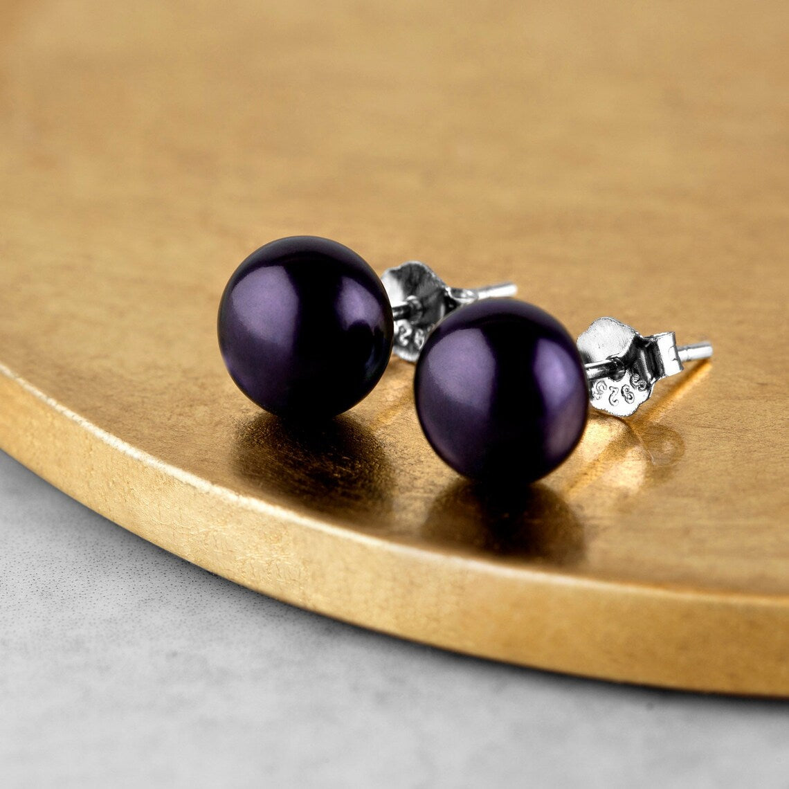 Natural Fresh Water Pearl Stud Earrings (7.5mm)