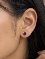Natural Amethyst Stud Earrings