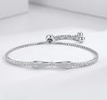 Elegant Bow Swiss Zirconia Slider Bracelet