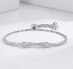 Elegant Bow Swiss Zirconia Slider Bracelet