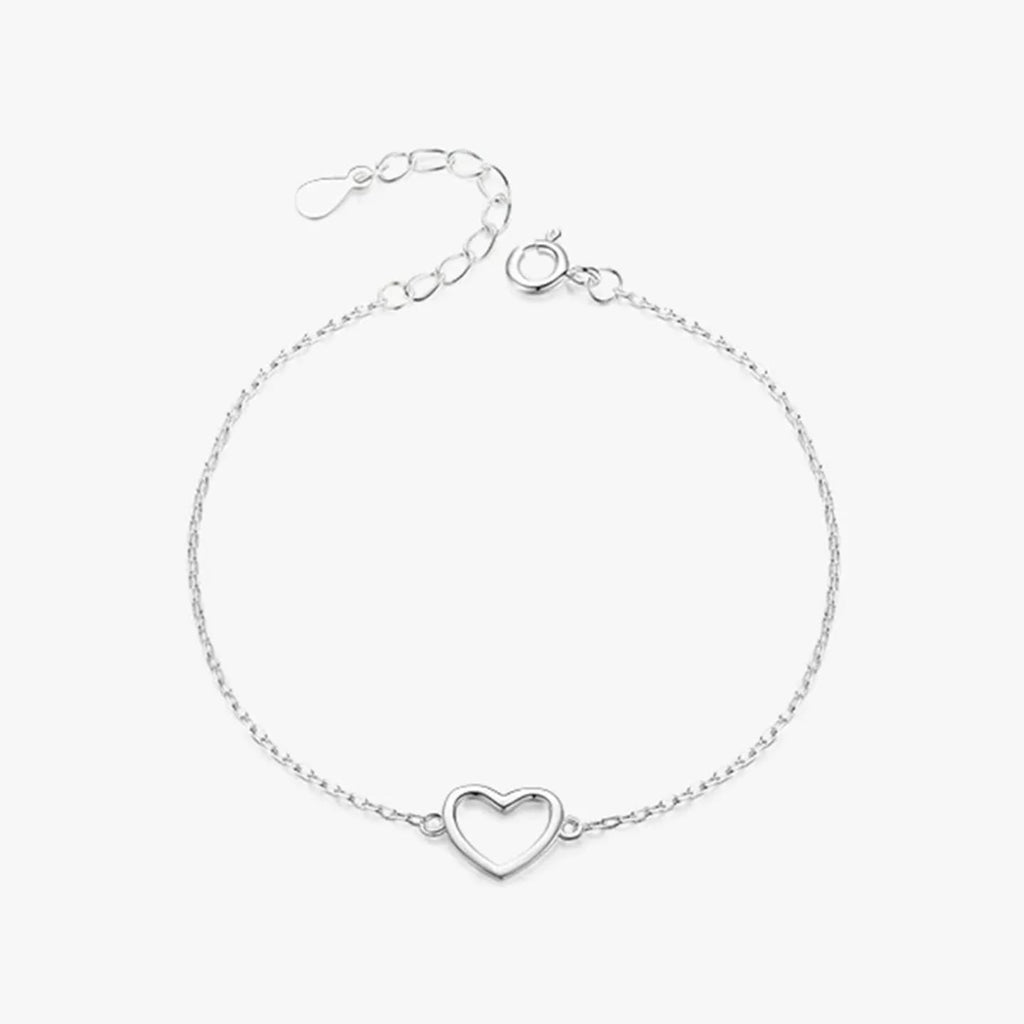 Minimalist Heart Silver Bracelet