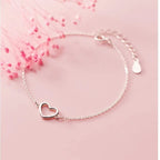 Minimalist Heart Silver Bracelet